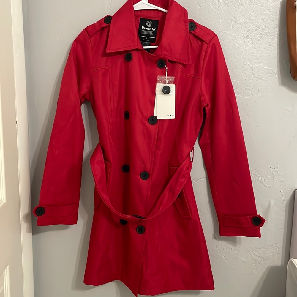 Red trench coat